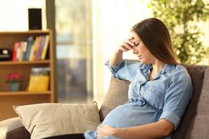 pregnant woman having concerns.