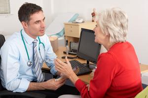 Woman talking to her provider about vaginal dryness